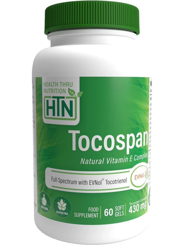 Health Thru Nutrition, Tocospan Natural Vitamin E Complex with EVNol, 60 Softgels