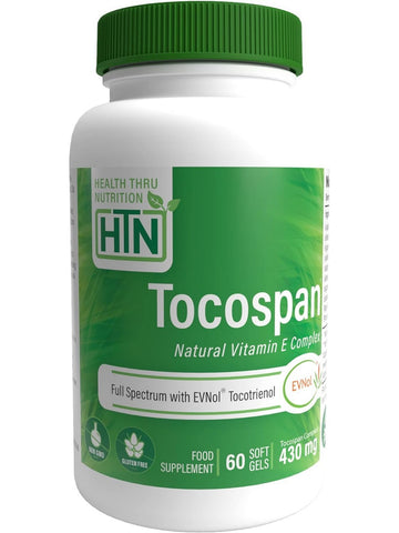 Health Thru Nutrition, Tocospan Natural Vitamin E Complex with EVNol, 60 Softgels