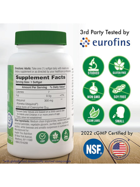 Health Thru Nutrition, Ubiquinol Co-Q10 Kaneka 300mg, 30 Softgels