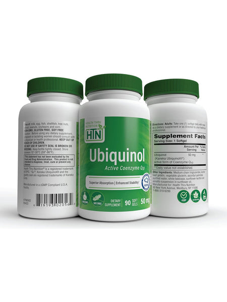 Health Thru Nutrition, Ubiquinol Co-Q10 Kaneka 50mg, 90 Softgels