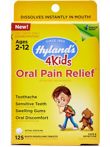 Hyland's, 4 Kids Oral Pain Relief Tablets, 125 Tablets