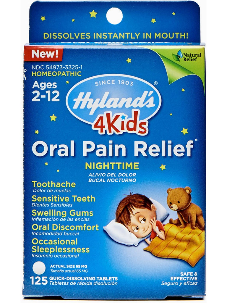 Hyland's, 4 Kids Oral Pain Relief NighttimeTablets, 125 Tablets