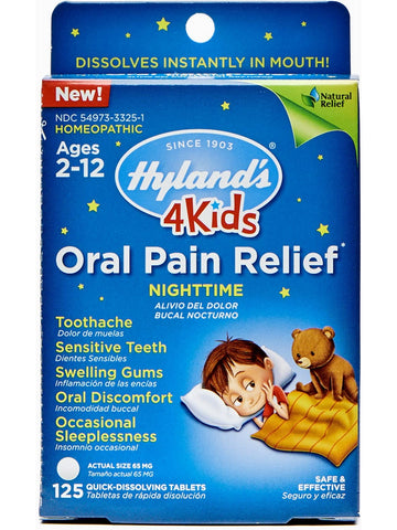 Hyland's, 4 Kids Oral Pain Relief NighttimeTablets, 125 Tablets