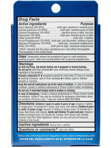 Hyland's, 4 Kids Oral Pain Relief NighttimeTablets, 125 Tablets