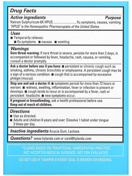 Hyland's, Cell Salt #11 Nat Sulph 6x, 100 Quick-Dissolving Single Tablet Doses