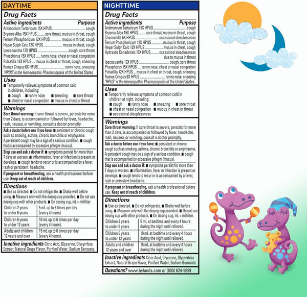 Hyland's, Kids Cough & Mucus Day & Night Combo Pack, 8 fl oz