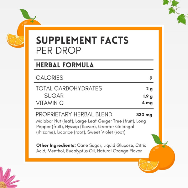 Herbion Naturals, Cough Drops, Orange, 18 Drops