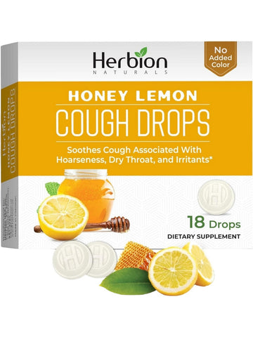 Herbion Naturals, Cough Drops, Honey Lemon, 18 Drops