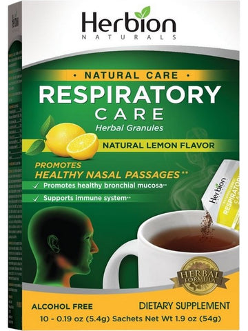 Herbion Naturals, Respiratory Care, Natural Lemon, 10 Sachets