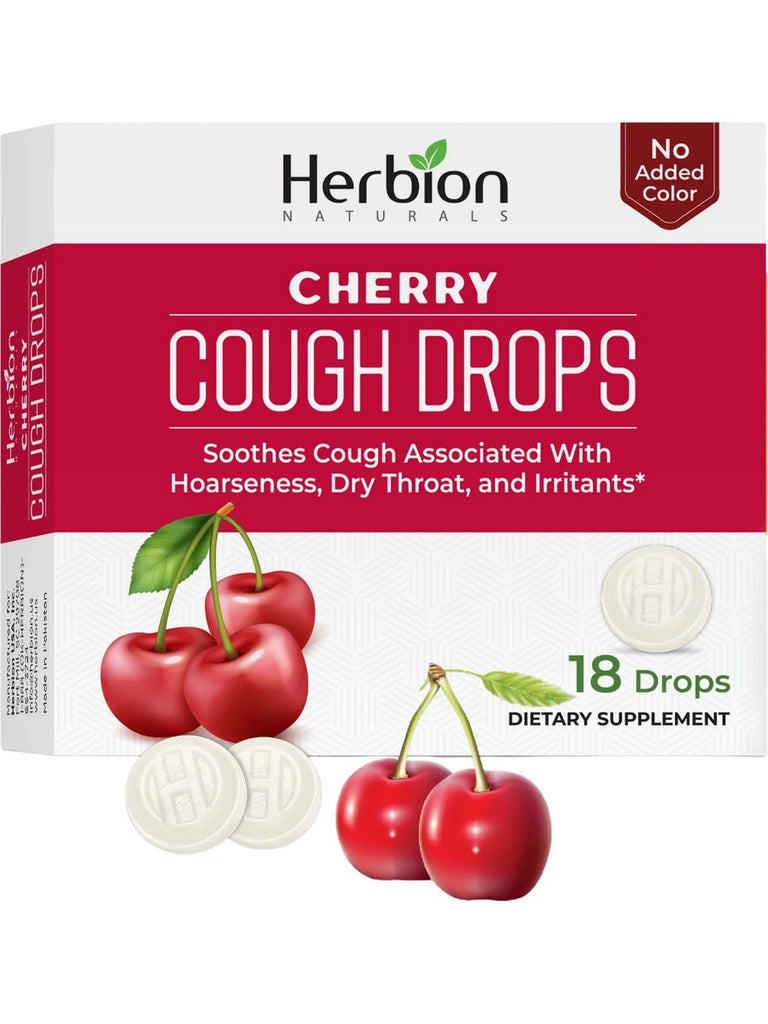 Herbion Naturals, Cough Drops, Cherry, 18 Drops