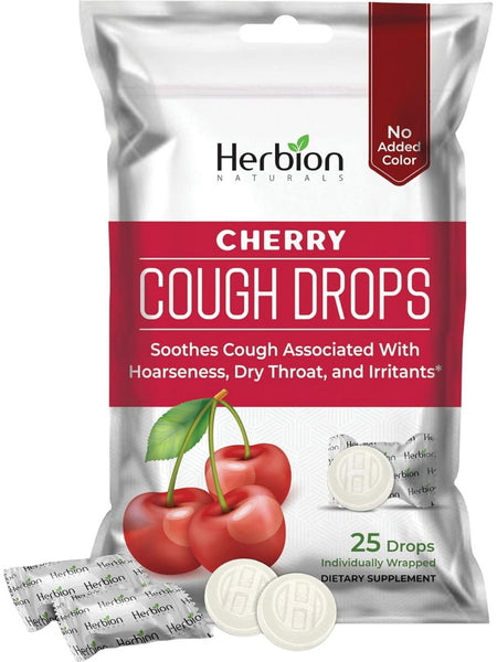 Herbion Naturals, Cough Drops, Cherry, 25 Drops