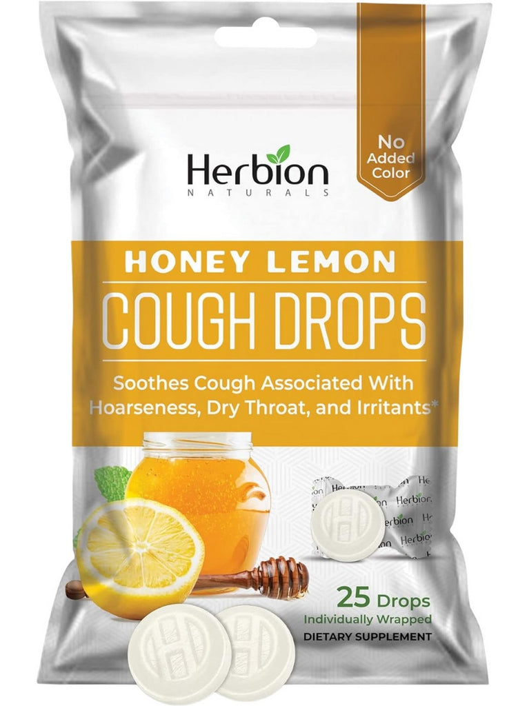 Herbion Naturals, Cough Drops, Honey Lemon, 25 Drops