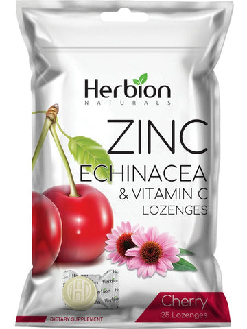 Herbion Naturals, Zinc, Echinacea and Vitamin C Lozenges, Cherry, 25 Lozenges