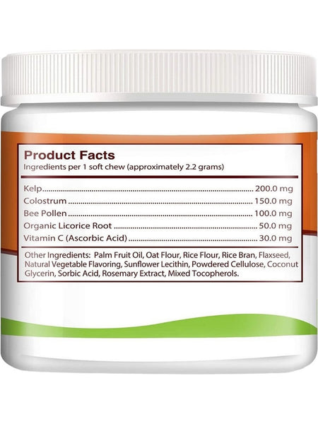 Herbion Naturals, Allergy + Immune Chews with Kelp and Vitamin C, Natural Vegetable, 120 Soft Chews