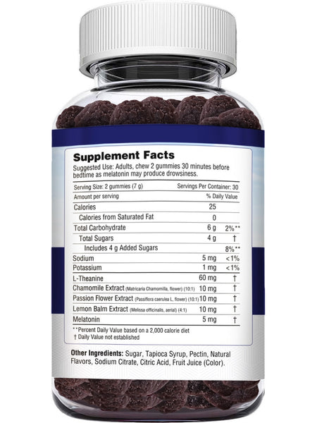 Herbion Naturals, Melatonin Gummies with Chamomile and Lemon Balm, Natural Blueberry, 60 Pectin Gummies