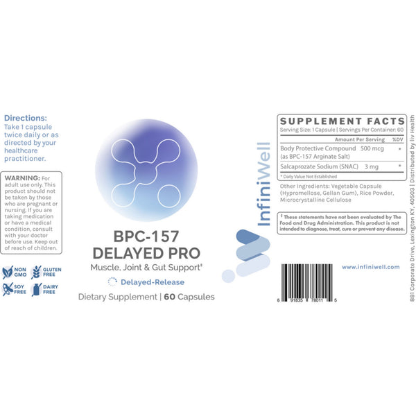 InfiniWell, BPC-157 Delayed Pro, 60 Capsules