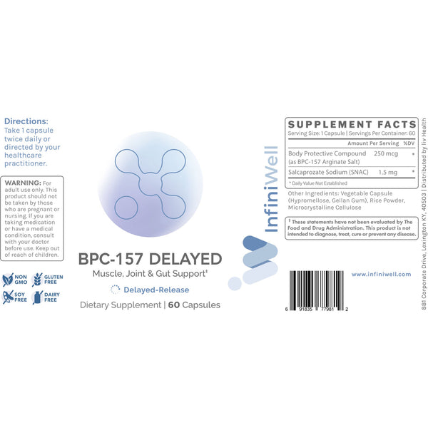 InfiniWell, BPC-157 Delayed, 60 Capsules