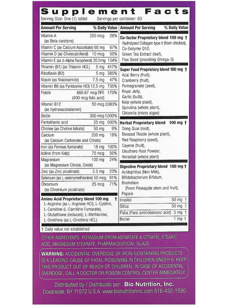 Bio Nutrition, Women's Wellness, 60 Tablets