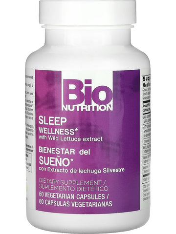 Bio Nutrition, Sleep Wellness with Wild Lettuce Extract, 60 Vegetarian Capsules