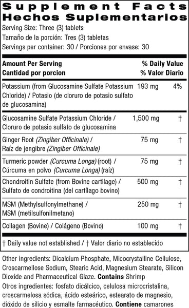 Bio Nutrition, Advanced Glucosamine/Chondroitin/MSM and Turmeric, Ginger & Collagen, 90 Tablets