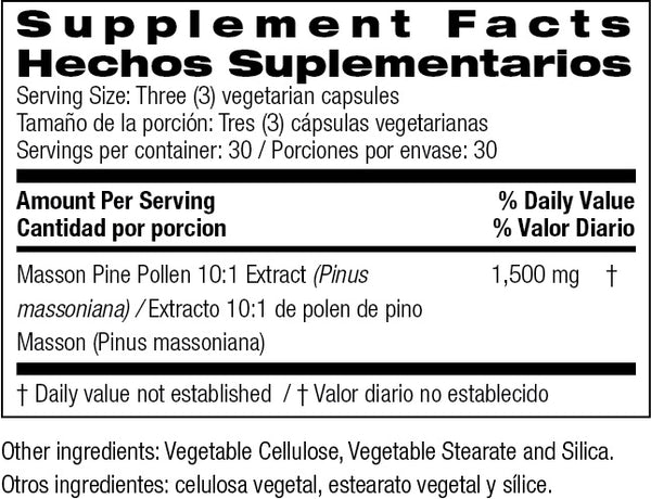 Bio Nutrition, Pine Pollen, 90 Vegetarian Capsules