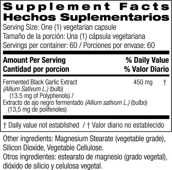 Bio Nutrition, Fermented Black Garlic, 60 Vegetarian Capsules
