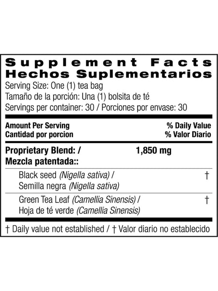 Bio Nutrition, Black Seed Tea with Green Tea, 30 Tea Bags