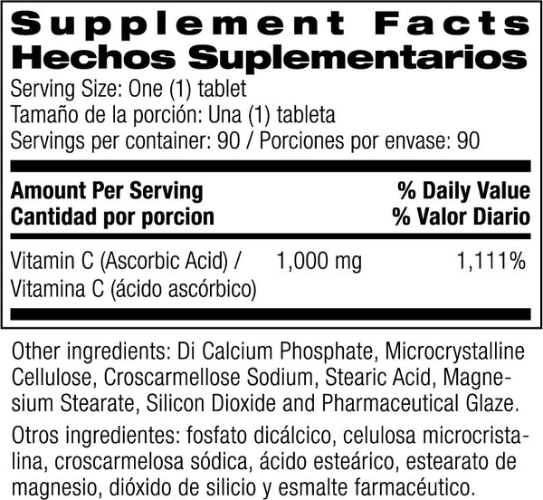 Bio Nutrition, Vitamin C 1,000 mg, 90 Tablets