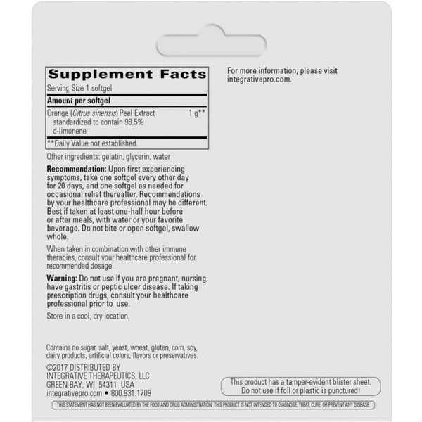 Integrative Therapeutics, D-Limonene, 10 softgels