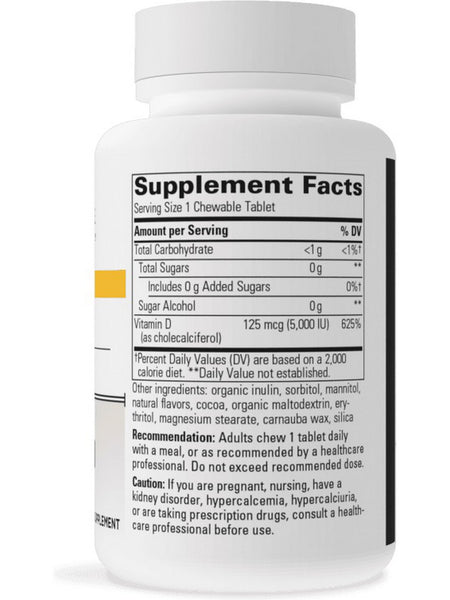 Integrative Therapeutics, Vitamin D3 5,000 IU, Chocolate Flavored, 90 chewable tablets