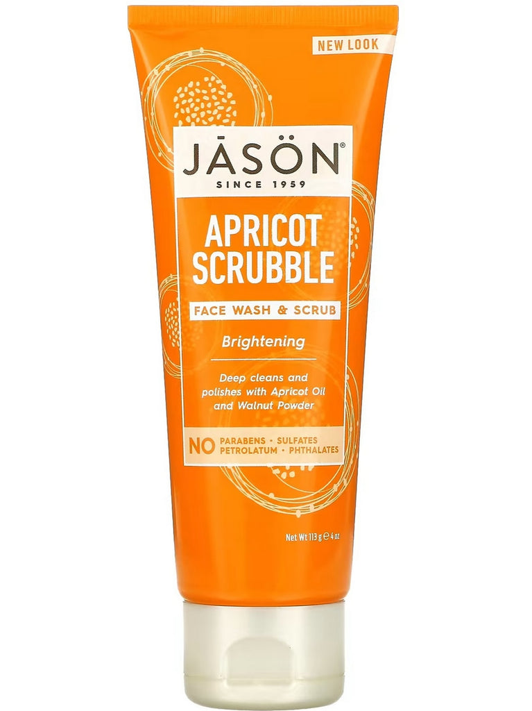Jason Naturals, Apricot Scrubble, Face Wash and Scrub, 4 oz