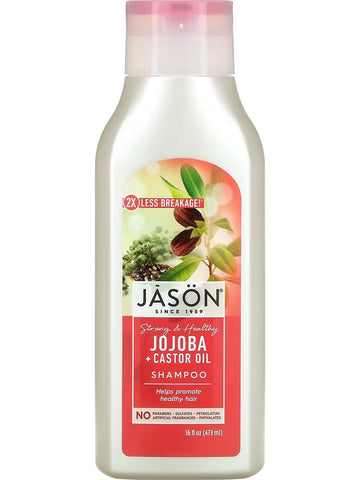 Jason Naturals, Shampoo, Strong and Healthy Jojoba + Castor Oil, 16 fl oz