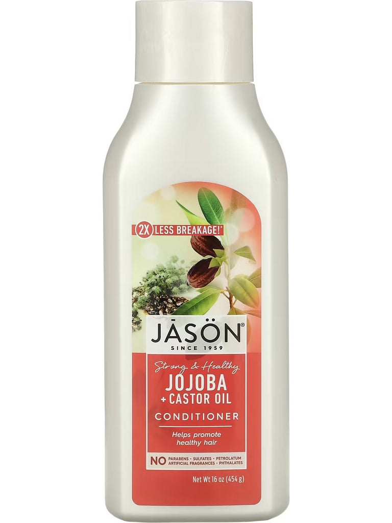 Jason Naturals, Conditioner, Strong and Healthy Jojoba + Castor Oil, 16 oz