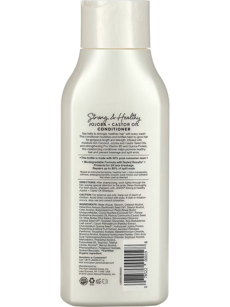 Jason Naturals, Conditioner, Strong and Healthy Jojoba + Castor Oil, 16 oz