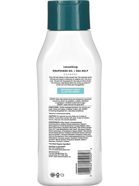 Jason Naturals, Shampoo, Smoothing Grapeseed Oil + Sea Kelp, 16 fl oz