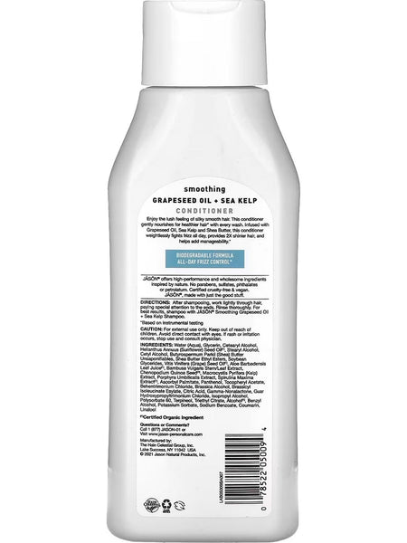 Jason Naturals, Conditioner, Smoothing Grapeseed Oil + Sea Kelp, 16 fl oz