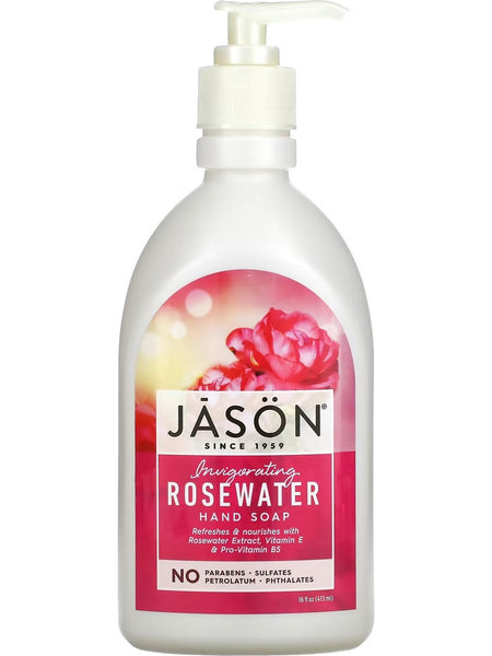 Jason Naturals, Hand Soap, Invigorating Rosewater, 16 fl oz