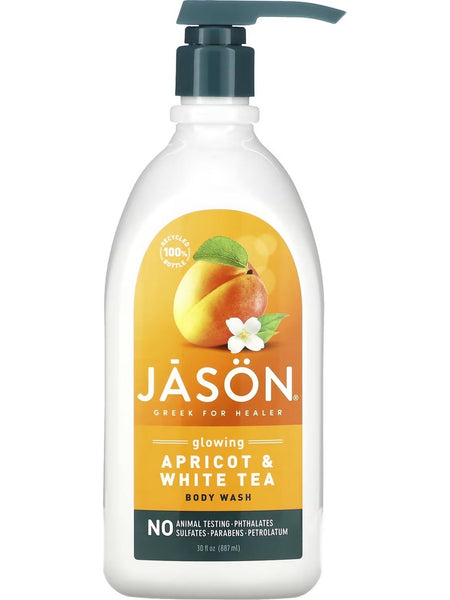 Jason Naturals, Body Wash, Glowing Apricot and White Tea, 30 fl oz