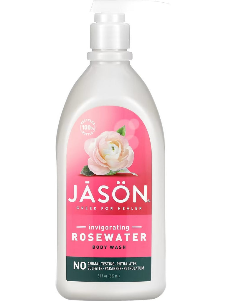 Jason Naturals, Body Wash, Invigorating Rosewater, 30 fl oz