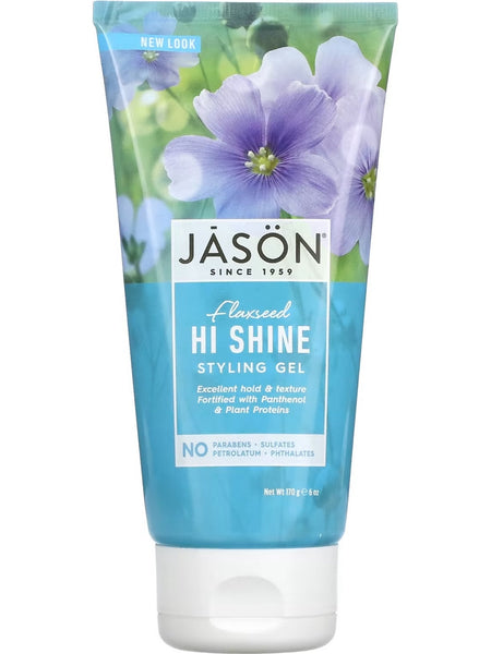 Jason Naturals, Hi Shine Styling Gel, Flaxseed, 6 oz