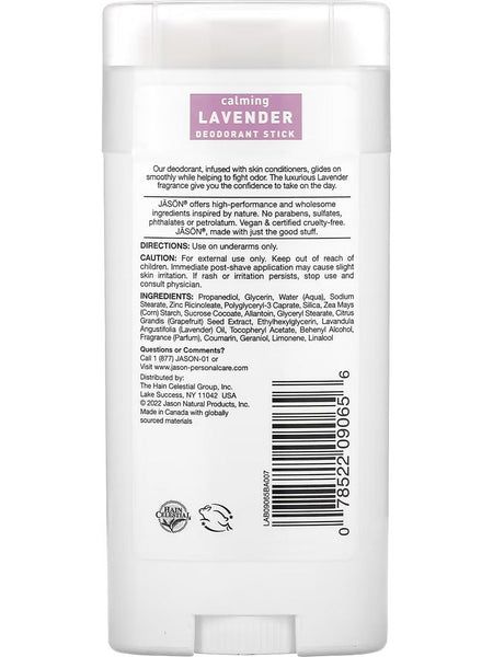 Jason Naturals, Deodorant, Calming Lavender, 2.5 oz