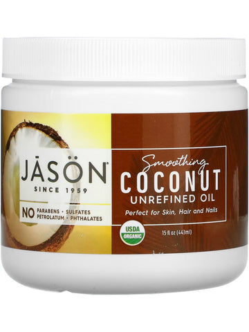 Jason Naturals, Unrefined Oil, Smoothing Coconut, 15 fl oz