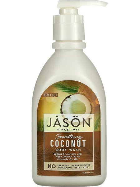 Jason Naturals, Body Wash, Smoothing Coconut, 30 fl oz