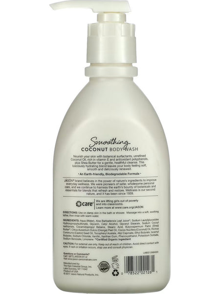 Jason Naturals, Body Wash, Smoothing Coconut, 30 fl oz