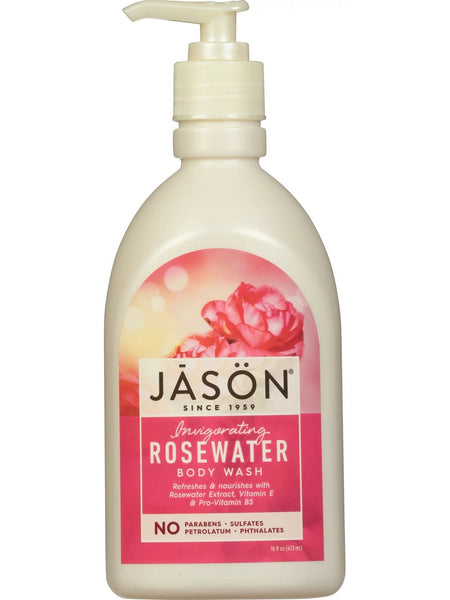 Jason Naturals, Body Wash, Invigorating Rosewater, 16 fl oz