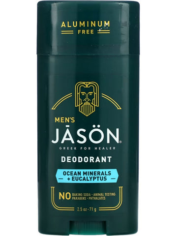 Jason Naturals, Men's Deodorant, Ocean Minerals + Eucalyptus, 2.5 oz