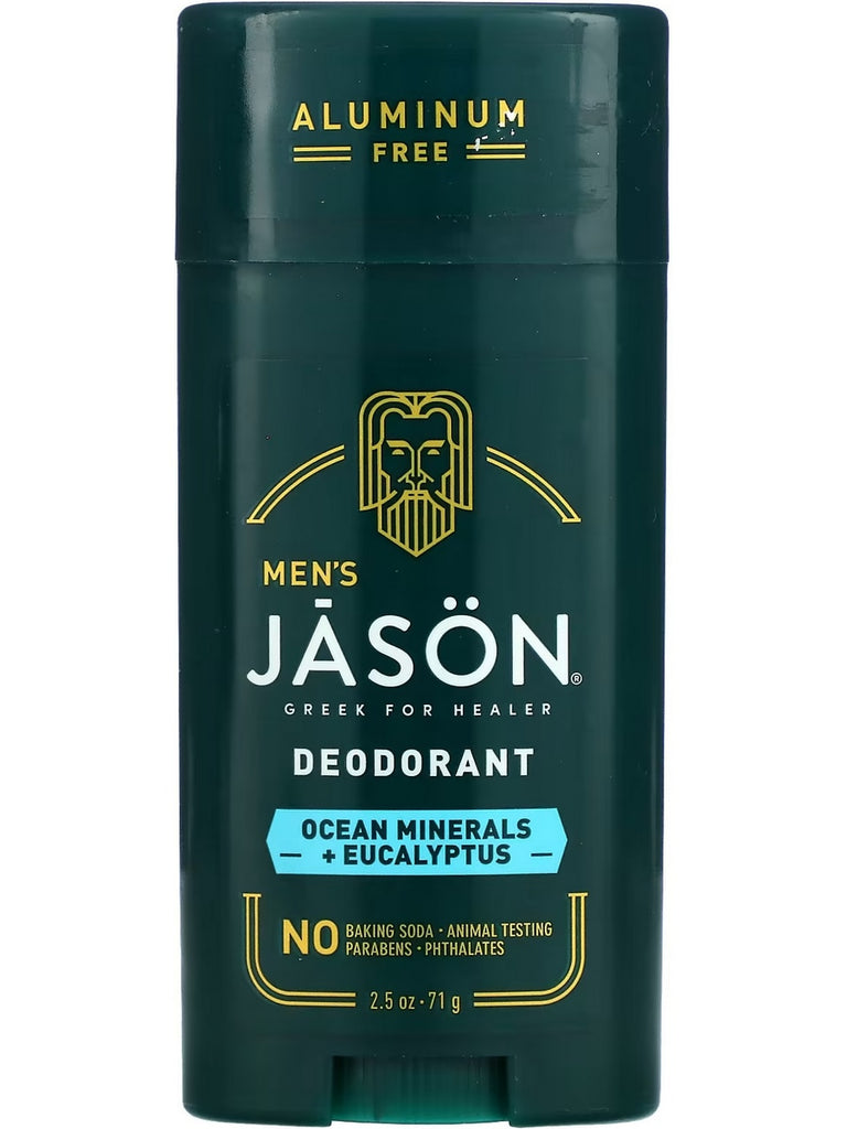 Jason Naturals, Men's Deodorant, Ocean Minerals + Eucalyptus, 2.5 oz
