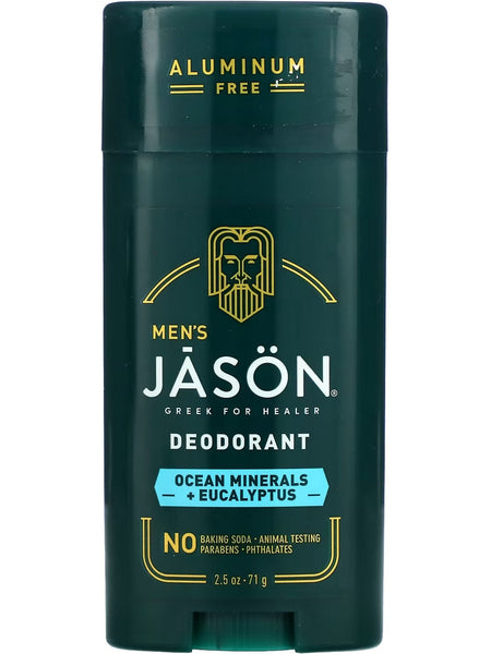 Jason Naturals, Men's Deodorant, Ocean Minerals + Eucalyptus, 2.5 oz