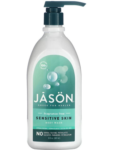 Jason Naturals, Sensitive Skin Body Wash, Fragrance Free, 30 fl oz