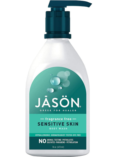 Jason Naturals, Sensitive Skin Body Wash, Fragrance Free, 16 oz